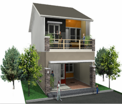 contoh rumah minimalis type 21 2 lantai - gambar desain