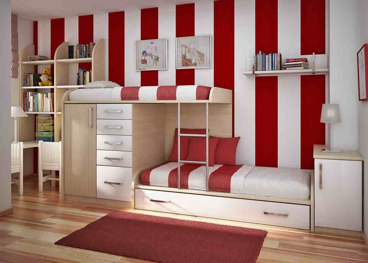 Desain Kamar Tidur Kombinasi Warna Cat Dinding Merah Interior