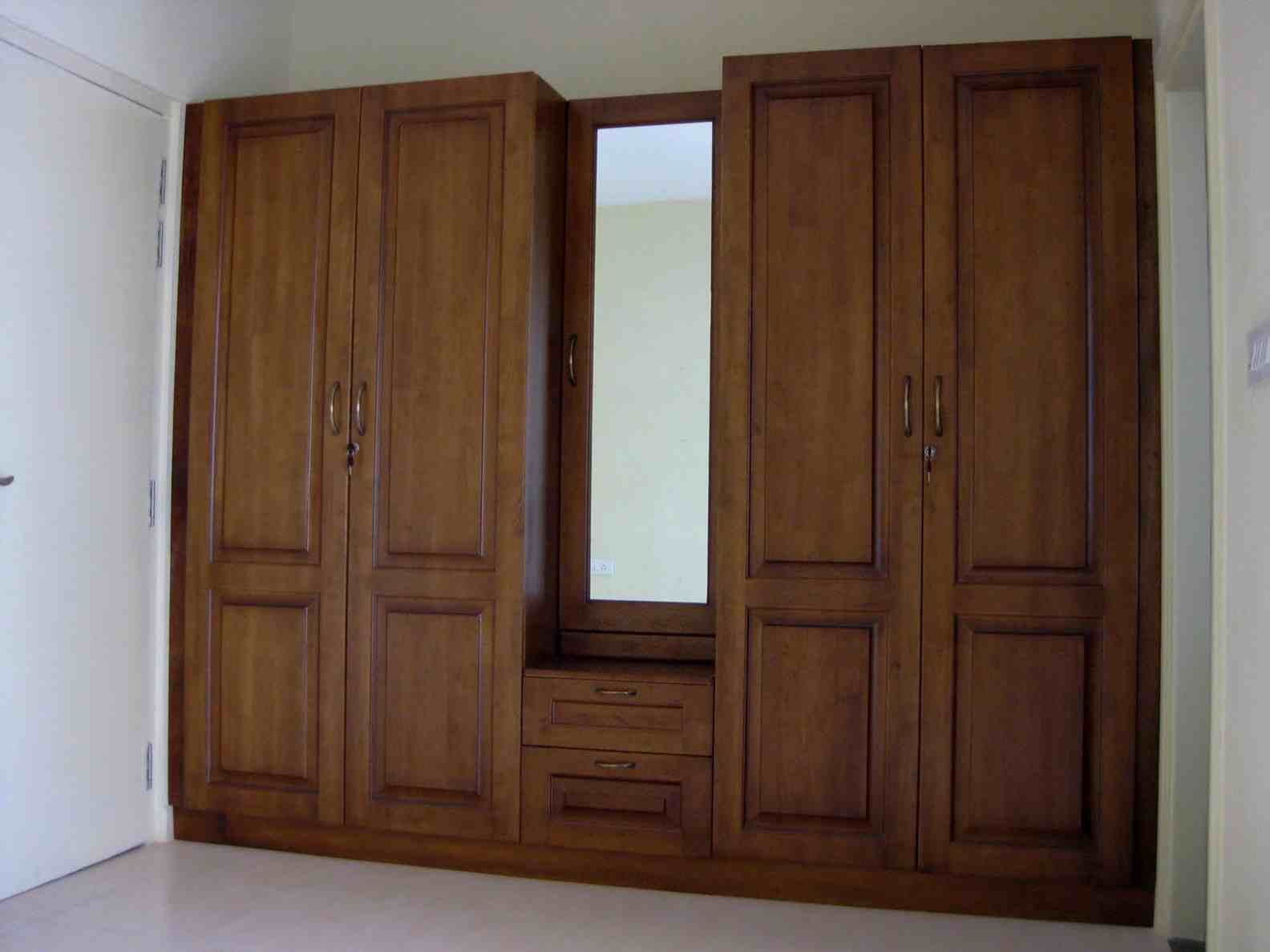 Desain Lemari Pakaian Minimalis 4 Pintu Jati Furniture Rumah 1574