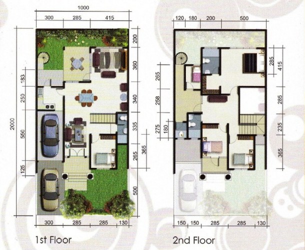 Denah Rumah Minimalis 2 Lantai Type 70 | Contoh RAB Rumah Minimalis Type 70