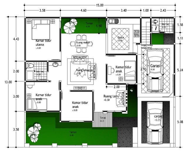 denah dan desain rumah minimalis modern 1 dan 2 lantai