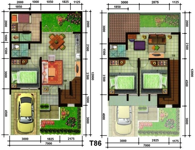 Denah Rumah Minimalis Modern 2 Lantai | Denah Rumah Minimalis Modern 1 Lantai