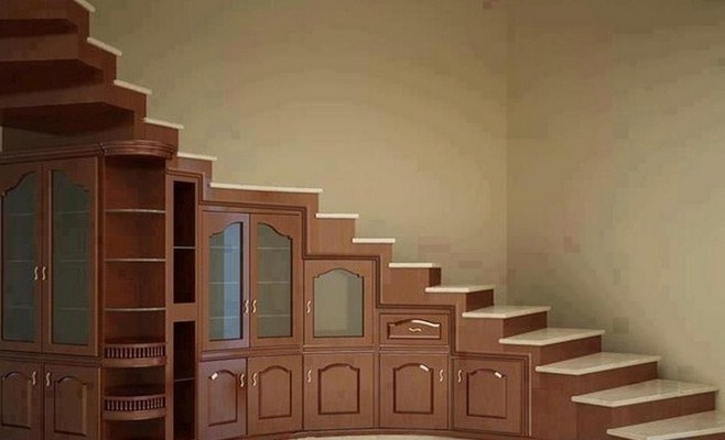 Foto Lemari Tangga Minimalis | Desain Tangga Rumah Minimalis 2 Lantai