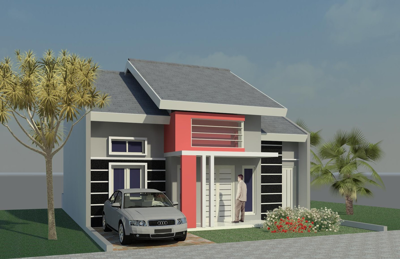 desain rumah  minimalis  type 21 1 2  lantai  sederhana 