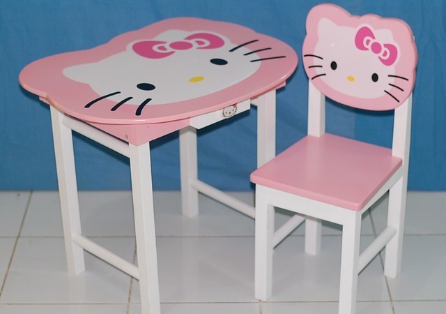 Meja Belajar Anak TK Hello Kitty | Meja Belajar Anak Perempuan