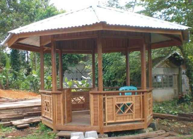   contoh desain gazebo rumah  minimalis modern sederhana