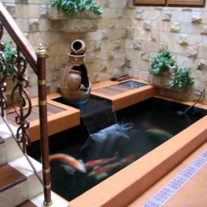 √ model desain kolam ikan hias minimalis dalam rumah