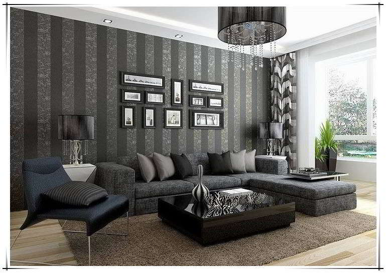 Contoh Model Wallpaper Dinding Ruang Tamu Modern | Desain Wallpaper Dinding Ruang Tamu Coklat
