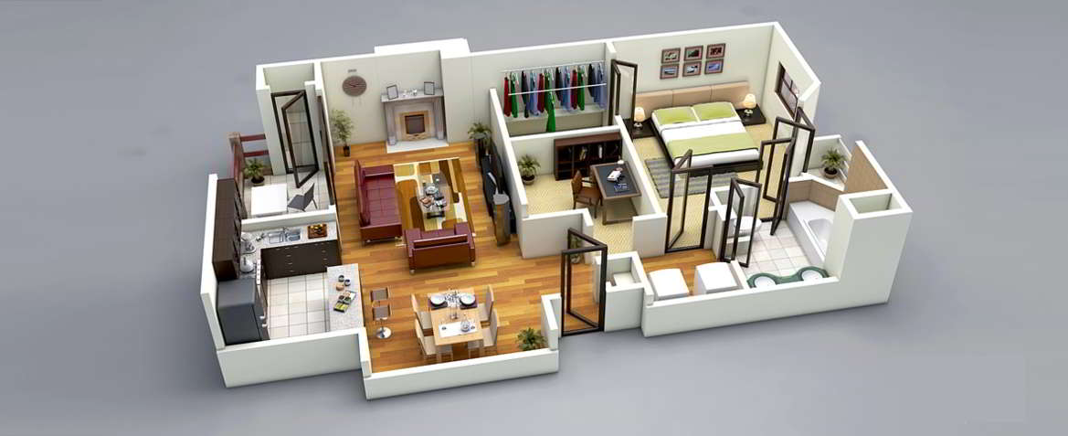Desain Interior Apartemen Dengan Kamar Besar