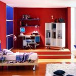 Desain Interior Kamar Tidur Minimalis Warna Merah