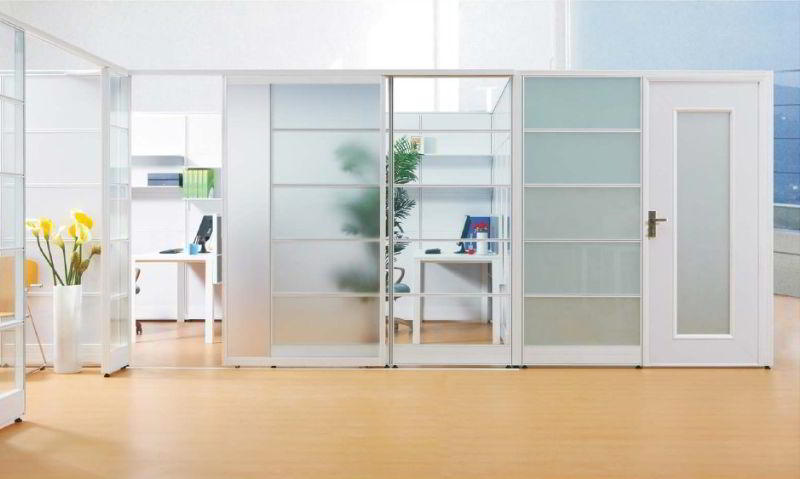 Desain Partisi Ruangan Kantor Kombinasi Aluminium Dan Kaca | Desain Partisi Ruangan Kantor Gypsum