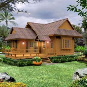 desain dan model rumah panggung kayu minimalis sunda modern
