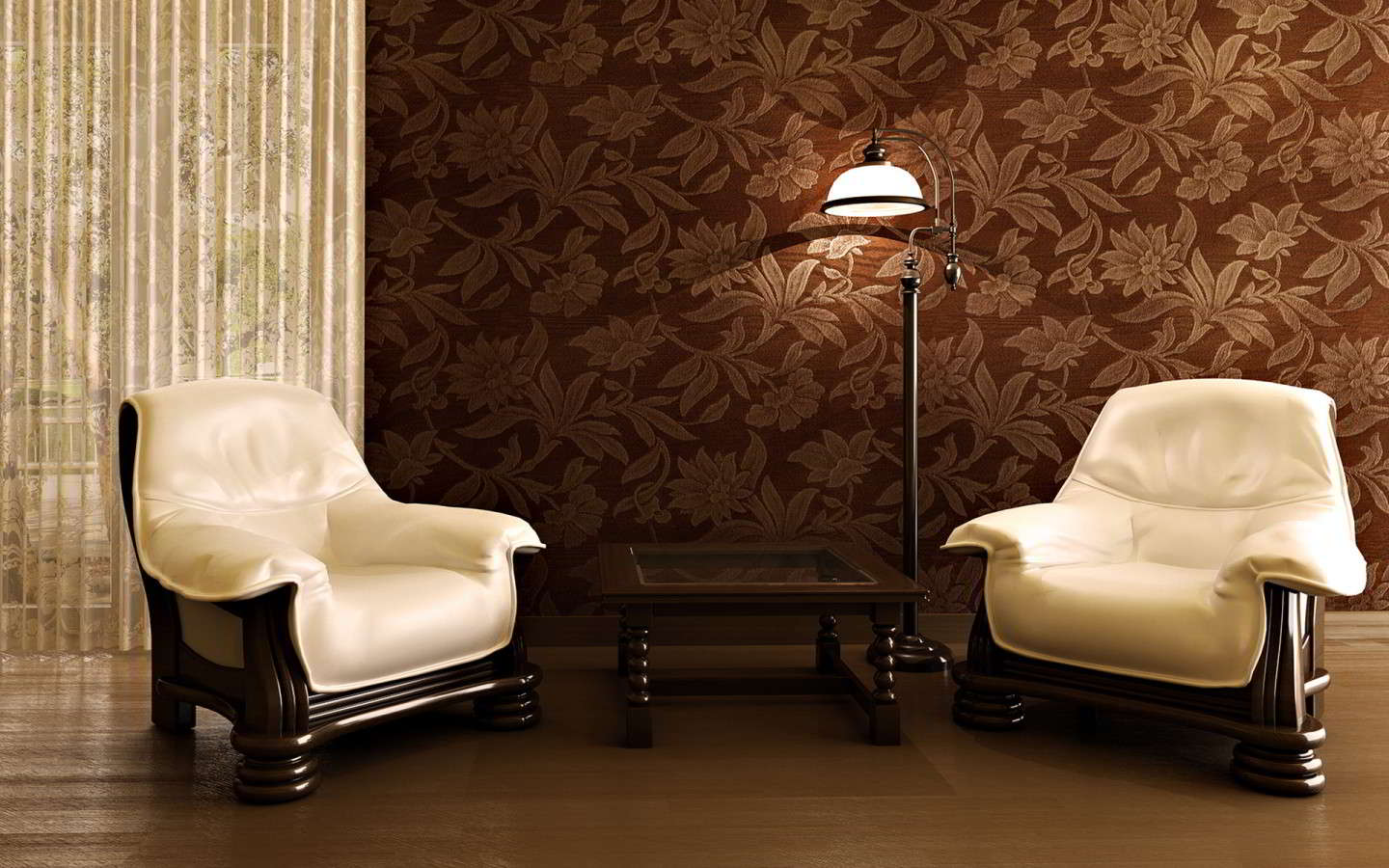 Desain Wallpaper Dinding Ruang Tamu Coklat Interior Rumah 3061