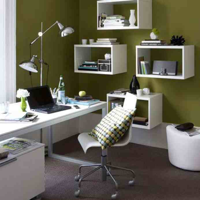 Warna Cat Dinding Ruang Kerja Rumah Minimalis | Contoh Dekorasi Ruang Kerja Rumah Minimalis